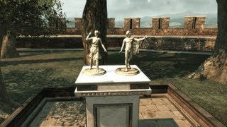 All 8 statuettes locations in Monteriggioni (Villa), \