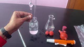 how to use glass Ostwald viscometer two limb for viscosity tutorial # biotechnology