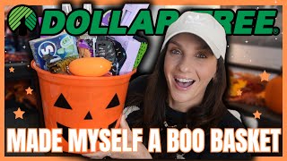 DOLLAR TREE *last minute* BOO BASKET IDEAS | No one made me a basket so I made one for myself