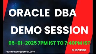 Oracle DBA Online Training Demo Session - From Racsinfotech