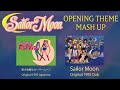 Sailor Moon OP ☾Japanese vs. English✩Opening Theme Song Mix☽ Moonlight Densetsu