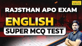 Rajasthan APO 2024 | English Super MCQ Test |#1 | Rajasthan apo vacancy 2024