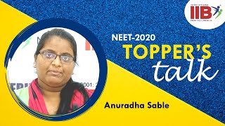 NEET 2020 - IIB Topper's Talk - Anuradha Sabale