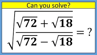 Nice Square Root Algebra Math Simplification Problem