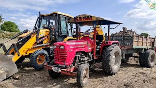 Mahindra 595 DI tractor fully loaded trolley by JCB 3DX Machine | JCP and Tractor videos