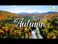 Aerial Autumn Around the World - Beautiful Peak Fall Foliage Drone Footage with Relaxing Music