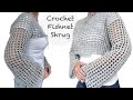 Top-down crochet Fishnet sweater 