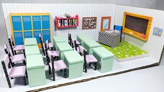 Classroom | DIY Cardboard | Miniature Classroom from Cardboard