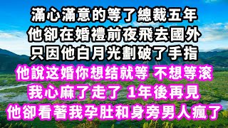 滿心滿意的等了總裁五年，他卻在婚禮前夜飛去國外，只因他白月光劃破了手指，他說这婚你想结就等，不想等滚，我心麻了走了，1年後再見，他卻看著我孕肚和身旁男人瘋了#爽文完結#一口氣看完#小三#豪門#霸總