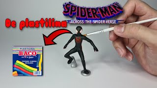 Como hacer a spiderman Miles Morales de plastilina.