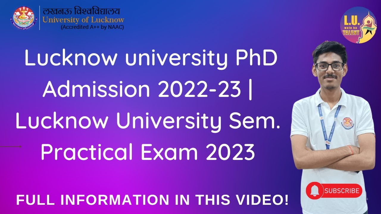 Lucknow University PhD Admission 2022-23 | Lucknow University Sem ...