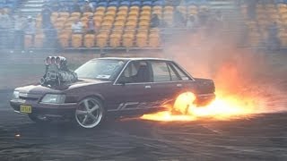 CUTSIK scorching the tyres at Burnout Mayhem 2013