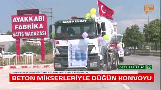 BETON MİKSERLERİYLE DÜĞÜN KONVOYU