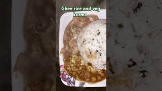 Simple ghee rice and veg kurma for breakfast and lunchboxrecipi #simplericerecipe #riceforlunchbox