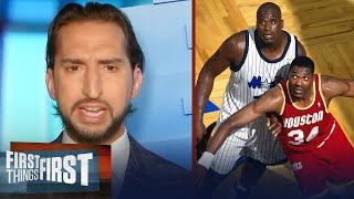 Hakeem Olajuwon ahead of Shaquille O'Neal in Nick's Top 50 in 50 years | NBA | FIRST THINGS FIRST