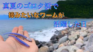 日本一深い湾の海で釣り。R-32っていう棒みたいなワームを投げて釣れたのは・・・