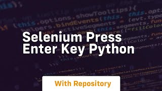 selenium press enter key python