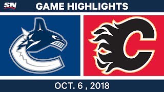 NHL Highlights | Canucks vs. Flames - Oct. 6, 2018