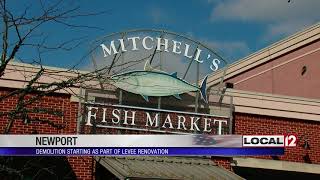 Former Mitchell's Fish Market being demolished as part of Levee renovation