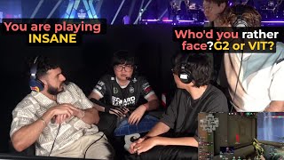 Tarik and Tenz interviews EDG KangKang after beating T1