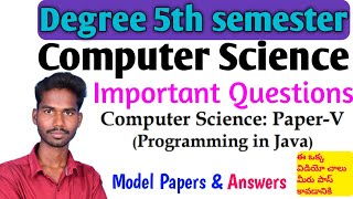 Degree 5th semester Computer Science Important Questions Programming in Java Answer PDFs ModelPapers