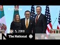 The National for Thursday April 5, 2018 — Deadly Force, NAFTA, Sedins