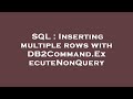 SQL : Inserting multiple rows with DB2Command.ExecuteNonQuery