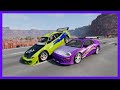 F&F 95' Mitsubishi Eclipse vs 2F2F Eclipse Spyder GTS | CRASH COMPILATION | BeamNG drive