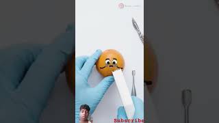 Orange C-Section - THE ENDING MADE ME CRY😢❤️ #fruitsurgery #animation #cute