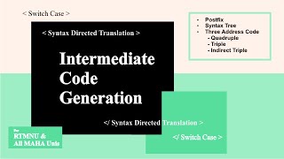 Intermediate Code Generation | Solved University Question | Compiler Design