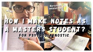 How to Make Psychology Notes: For Psychodiagnostics | Psychological Tests like Rorschach, TAT, MMPI