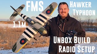 FMS - Hawker Typhoon - 1100mm - Unbox, Build, \u0026 Radio Setup