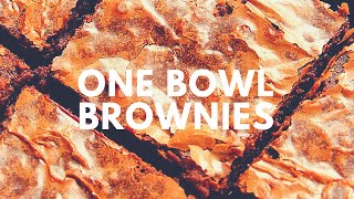 One Bowl Brownies Recipe | Crunchy Creamy Sweet