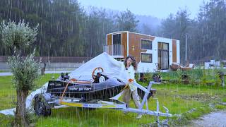 LIFE ALONE IN A FOREST HOUSE ON A RAINY DAY