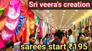 Sri veera's creation Vannarapettai 😍 sarees start ₹195 poonam| designer saree| silk cotton saree 💥