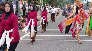 kirab budaya hari ulang tahun SMK 2 Wonosari.