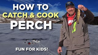 How to Catch and Cook Yellow Perch | Joe Martinez with USA Ice Fishing Team