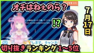 ホロライブ毎日切り抜きランキング【2020年7月17日】