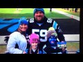 Isabella Bottomley gets touchdown ball from Jonathan Stewart --  Panthers vs Seahawks 1/17/2016