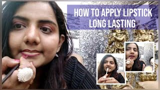 How to apply LONG LASTING LIPSTICK PERFECTLY | Lipstick Tutorial | Arthi Balaji