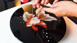 Beautiful Goldfish Tutorial | ABcreative - Ball Chain Acrylic Pouring