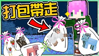 【Minecraft】禾卯－三傻亂世#21－動物【裝起來帶回家！？】還送了親愛的【好禮物？】Ft.冬瓜、冠冠【我的世界】