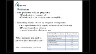 Risky Business - How They REALLY Do It: Results of Sysenex Inc. Risk Management Market Survey