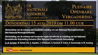 PLENAIRE OPENBARE VERGADERING 15 AUGUSTUS 2019