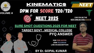 KINEMATICS || SURE SHOT QUESTIONS FOR NEET 2025 PYQ ANSWER 🔥.#neet #jeemains #exam #viralvideo