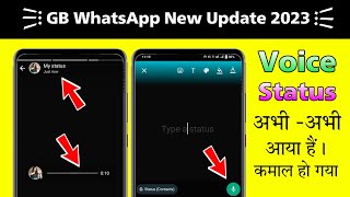 GB Whatsapp New Update 2023 | GB Whatsapp New Feature Voice Status