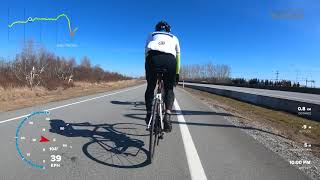 2.5km road bike sprint - 36 km/h average speed