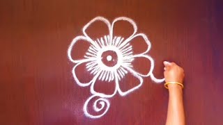 freehand rangoli|simple rangoli|ಚುಕ್ಕಿ ಇಲ್ಲದೆ ಪುಟ್ಟ ರಂಗೋಲಿ|daily use rangoli|easy rangoli