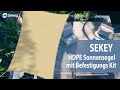 Sekey HDPE Sonnensegel mit Befestigungs Kit, Rechteck