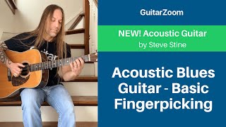 Acoustic Blues Guitar - Basic Fingerpicking | Acoustic Guitar Lesson